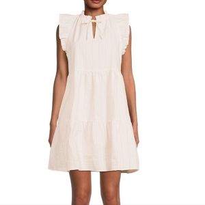 Pastel Pinstripe Dress with Flutter Sleeves NWT